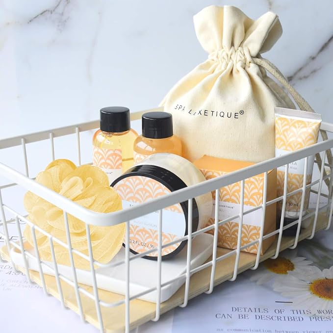 Spa Luxetique Spa Gifts for Women, 6 Pcs Vanilla Spa Kit with Bubble Bath, Self Care Bath Sets for Her, Womens Gift for Birthday Christmas Anniversary