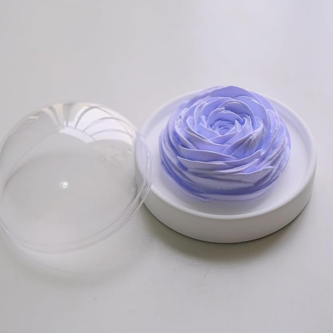 Essential Oil Passive Flower Diffuser -Non-Electric Peony Flower Porcelain Aromatherapy Diffusers for Small Mini Room, Desk Decorative, Bathroom (Purple, Rose)