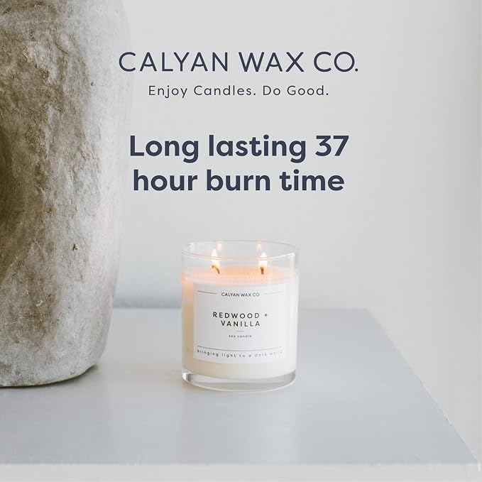 Calyan Wax Co. Passionfruit & Ginger 2 Wick Scented Candle - 37 Hour Burn - Luxury Clean Soy Wax Candles - Long Lasting Large Glass Jar Candle for Home - 8.8oz