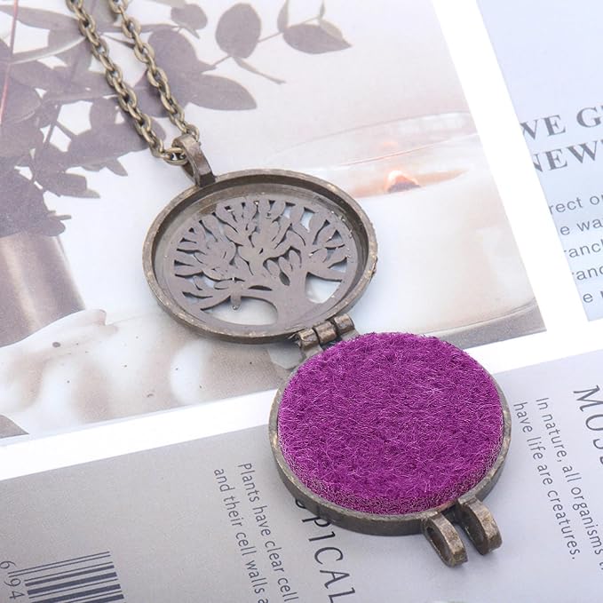 GLEAVI Mini Diffuser Refill Pads Replacement Necklace Purple 100pcs Cotton Absorbing Pads Circle Replacement Pads for Diffuser Necklace Vent Clip