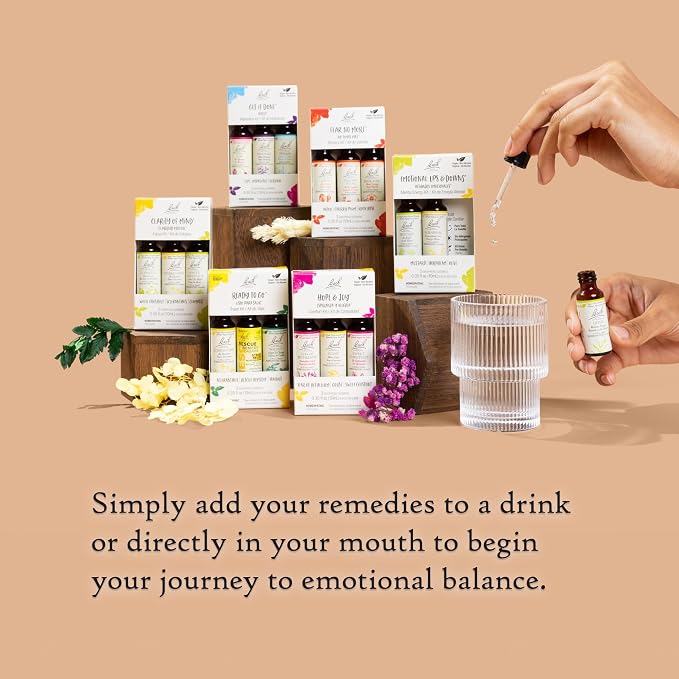 Bach Original Flower Remedies, Clarity Of Mind Trio Kit, For Focus & Mindfulness (Non-Alcohol Formula), Natural Homeopathic Flower Essence, Vegan, 3 x 10mL Droppers