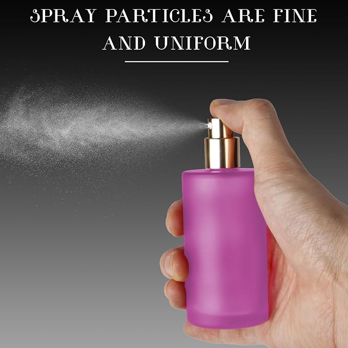 2pcs 50ml Glass Spray Bottle for Perfume,Refillable Travel Perfume Atomizer Bottles,Purple Portable Cologne Atomizer Empty Bottle.(Purple*2)