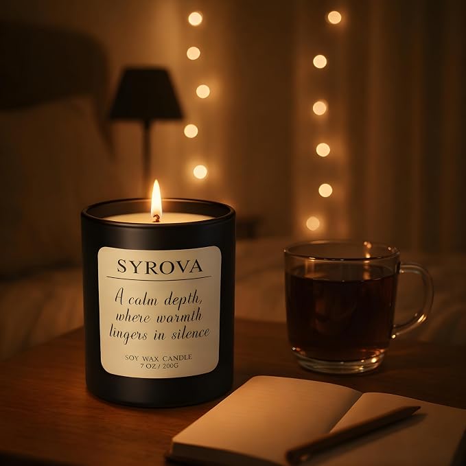 Lavender & Sandalwood Candle, Luxury Scented Soy Candle 7oz, Calming Relaxing Fragrance for Home, Stress Relief & Sleep Aromatherapy Candle, Gift for Women, Long Lasting Jar Candle