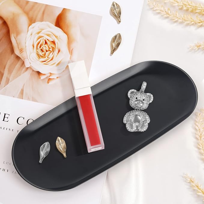 Candle Trimmer Tray, Candle Accessories Candle Wick Trimmer Tray Plate Black, Candle Holder Tray(9.05 x 3.74 x 0.39 inch)