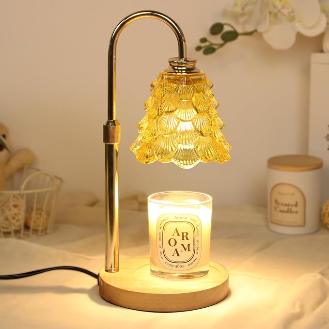 GEEZO Fragrance Candle Warmer Lamp，Electric Candle Warmer with Timer & Dimmer，Mom Christmas Birthday Gifts for Women, House Warming Gifts New Home Bedroom Decor
