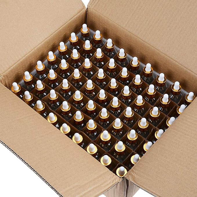PrettyCare Glass Eye Dropper Bottles 2oz (60ml), 63 Pack Clear Empty Thick Bottles Bulk with Leakproof Golden Caps - With Labels & Funnels for for Storage, Travel,Essential Oils, DIY Serums, Tincture