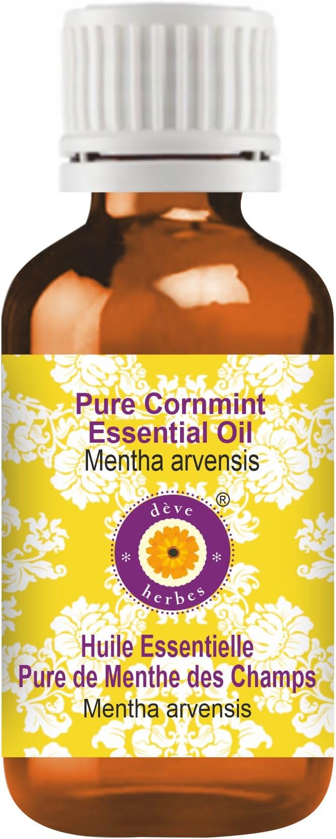 Deve Herbes Pure Cornmint Essential Oil (Mentha arvensis) Steam Distilled 10ml (0.33 oz)