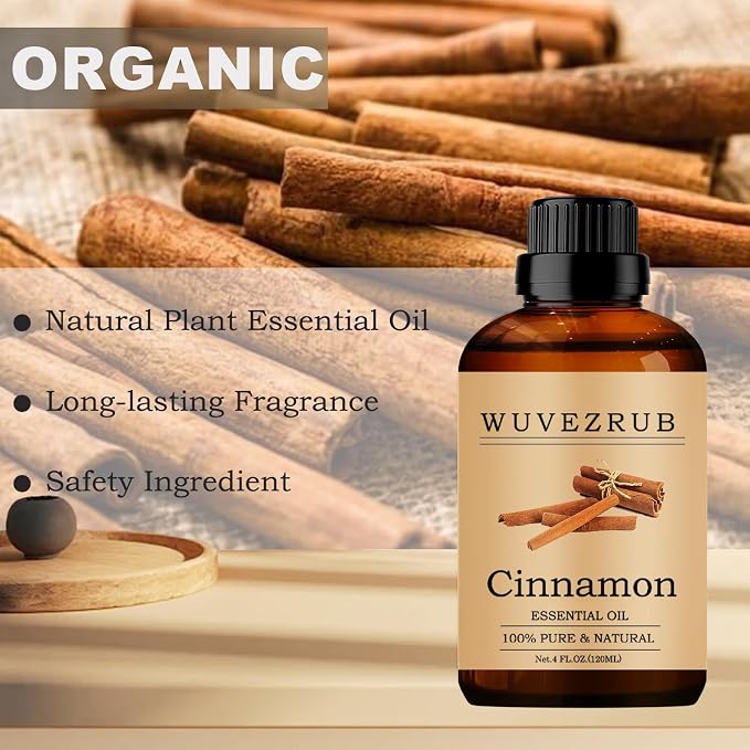 Cinnamon Essential Oils, 120ML Pure and Natural Essential Oil for Aromatherapy Diffuser - Cinnamon /4 Fl Oz