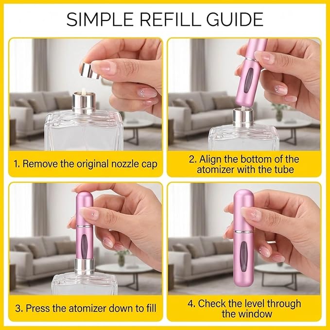 Travel Perfume Bottle Refillable, 13PCS Mini Portable Perfume Atomizer Set for 5ML On-the-Go Fragrance Refresh, Ideal for Frequent Travelers and Business Professionals