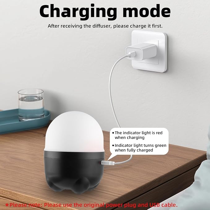 SEEDSEEL 150ML Cordless Essential Oil Diffuser, Built-in 6000mAH Rechargeable Battery, 7 Hours Run Time, 7 Colors LED Light, Portable Aromatherapy Diffuser for Home, Outdoor, Travel