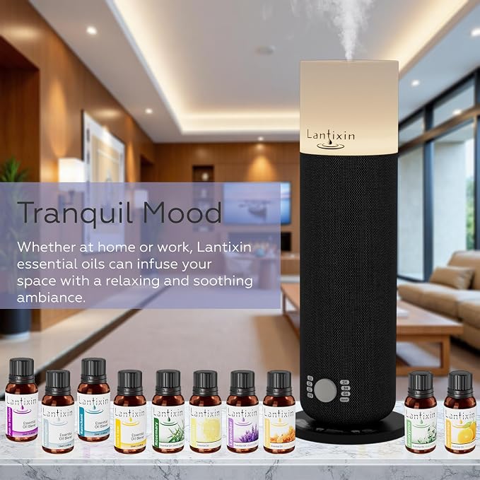 Lantixin Calming Essential Oil Blend – Lavender, Roman Chamomile & Rosemary in Natural Base – Relaxing Aromatherapy Scent for Diffuser, Sleep, Spa – for Home, Hotel – 0.5 Fl Oz (Moonglade Soothing)