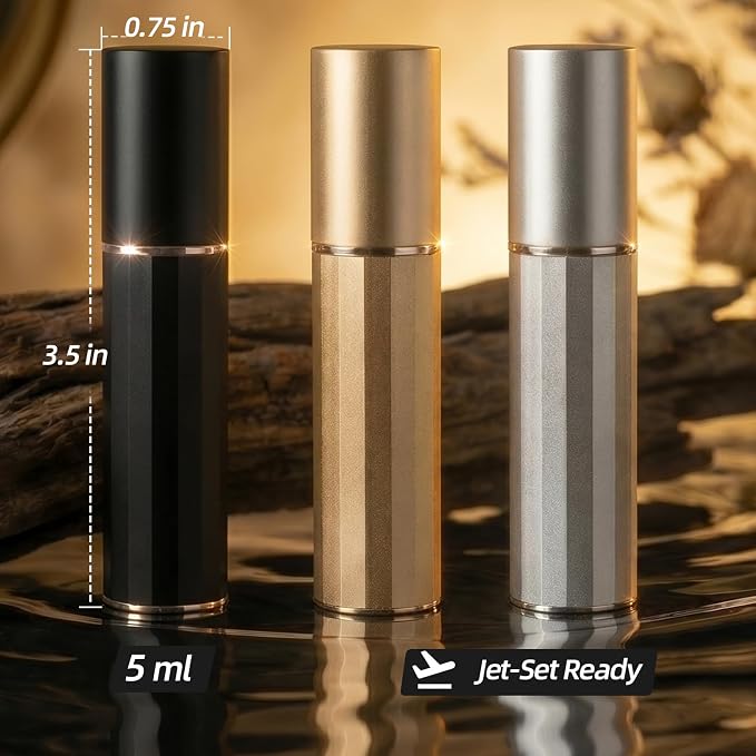 3PCS Perfume Travel Refillable, Perfume Atomizer Travel Perfume Bottle Refillable 5ml, Fast-Filling Leakproof Cologne Travel Bottle, Fragrances Dispenser Perfume Atomizer Spray for Men & Women