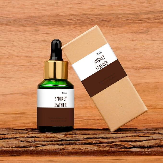 Smokey Leather Fragrance Oil, MitFlor Single Scented Essential Oil for Diffuser, Premium Grade Fragrance Oil for Soap & Candle Making, Men & Woody Scent for Home Fragrance, 30ml
