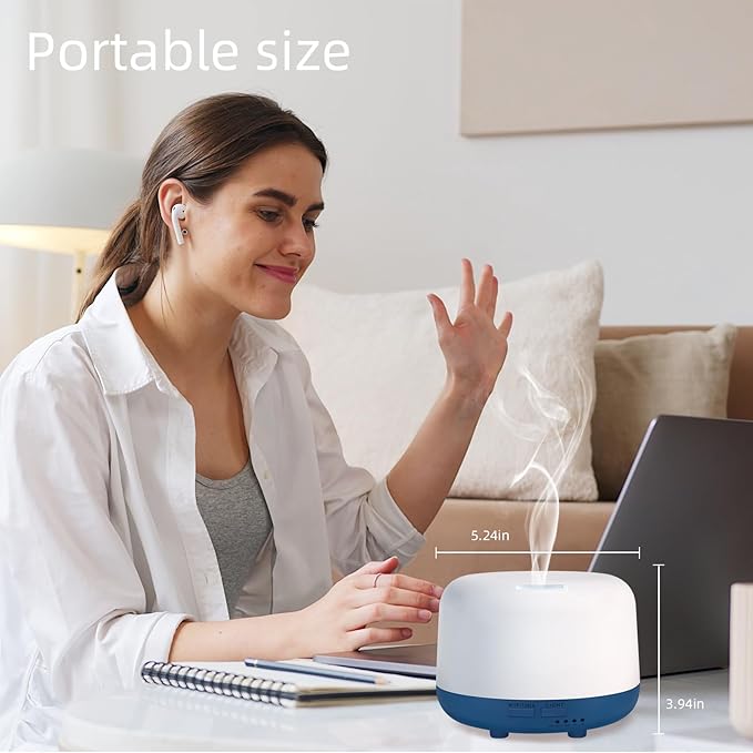 Marchred 300ML Essential Oil Diffuser with Remote Control, 7 LED Color Changing Light,Ultrasonic Cool Mist Scent Humidifier