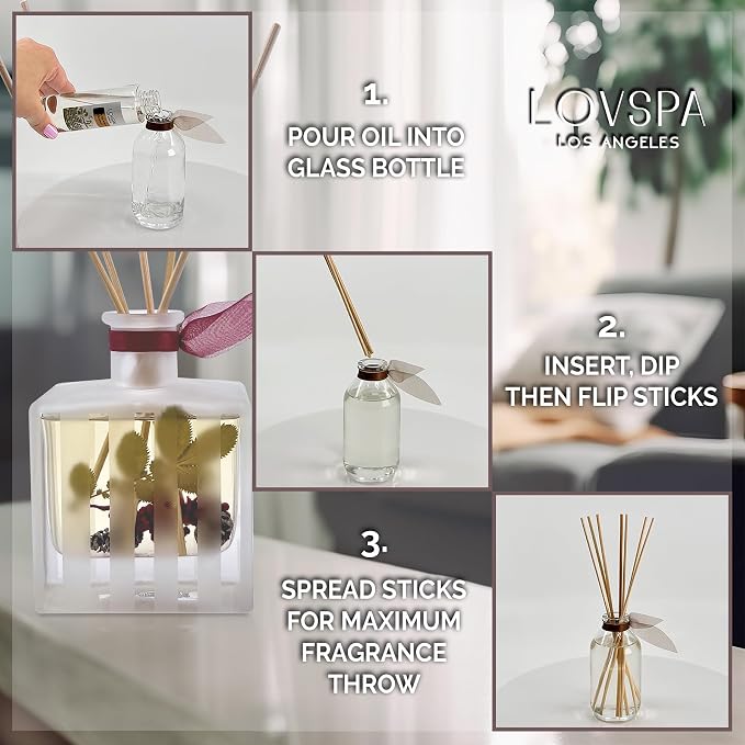 Winter Forest Reed Diffuser Oil Refill, 4 oz, Woody Fragrance, Aroma | Fir needles, juniper, and sandalwood profile, includes replacement reeds, entryway, living room, luxury home scent