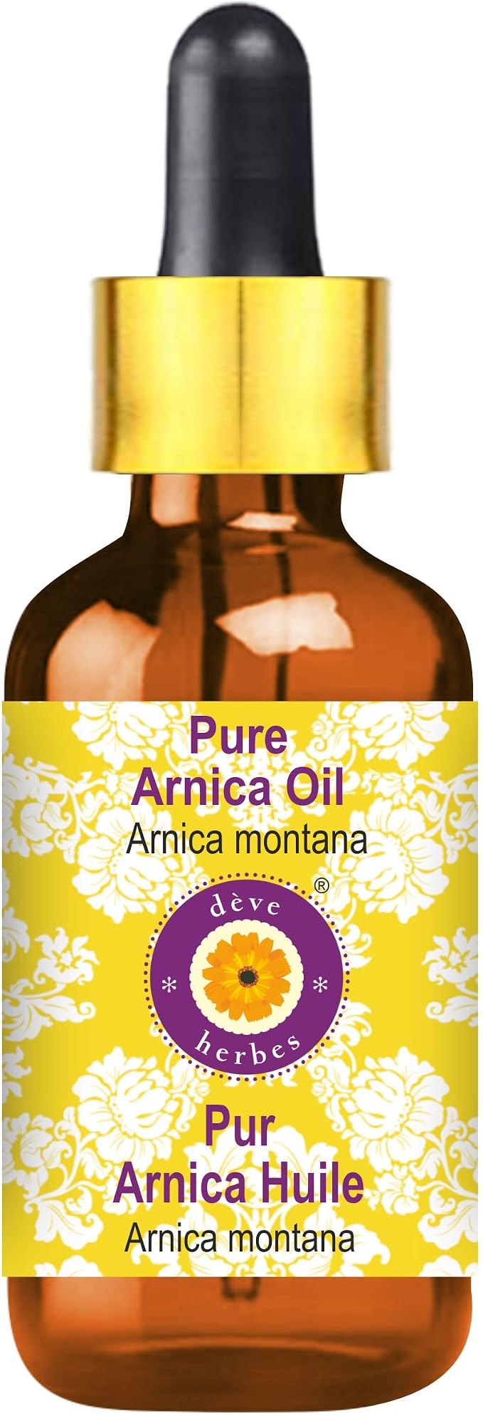Deve Herbes Arnica Oil (Arnica Montana) with Glass Dropper | Infused | Pure | Non-Sticky | Lightweight | for Facial Care | Men & Women | 15ml (0.50 oz)