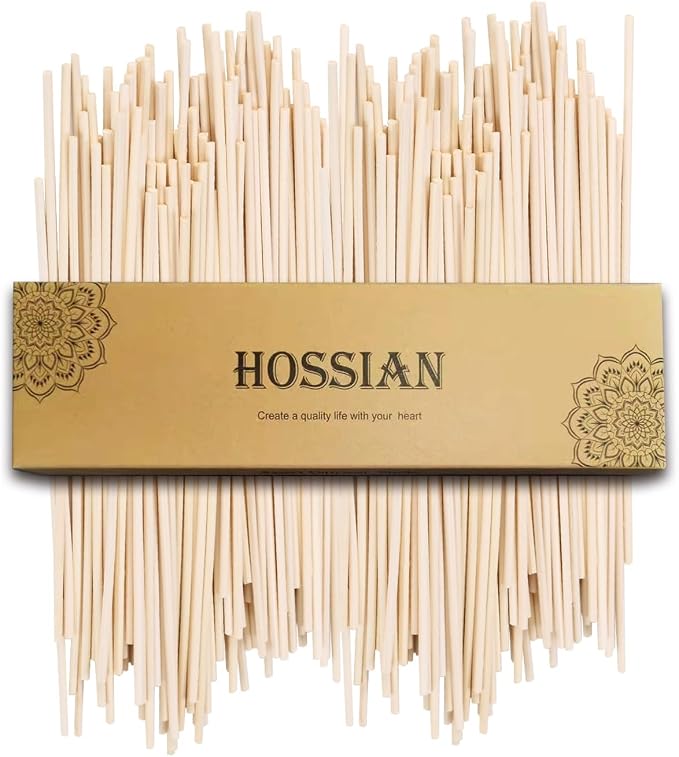 HOSSIAN 50PCS Reed Diffuser Sticks-7.87inch Natural Rattan Diffuser Reeds-Primary Color Reed Diffuser Refill