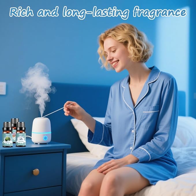 Laundry Essential Oils Set, Diffusers Oils for Home, Clean Fragrance Scents Blends for Humidifiers, Candle Soap Making, Including Clean Home,Blossom Soap,Lavender,Fresh Linen,Fresh Cotton,Lemongrass