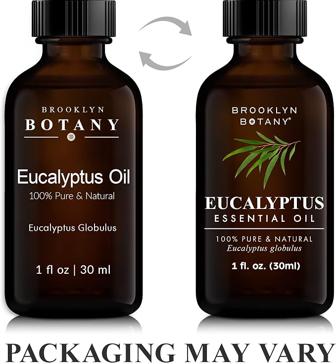 Brooklyn Botany Eucalyptus Essential Oil - 100% Pure and Natural - Premium Grade Oil with Dropper - for Aromatherapy and Diffuser - 1 Fl Oz