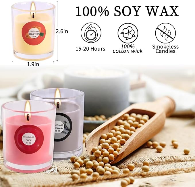 WPONSZU 40pack Scented Candles Gift,Natural Soy Wax Jar Candles,Small Portable Tin Candles Set for Mom,Women,Teachers, Colleagues and Friends,2 OZ