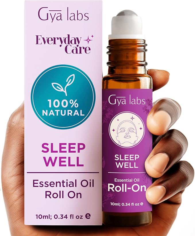 Lavender Oil & Sleep Roll On Set - Aromatherapy Grade Essential Oils Set - 2x0.34 fl oz - Gya Labs