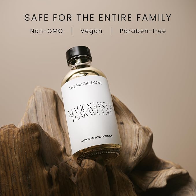 The Magic Scent Mahogany & Teakwood Diffuser Oil - Hotel & Home Luxury Scents Inspired by Abercrombie & Fitch - Diffuser Oil Scents for Home Designed for Use in All Diffusers - 8.5 fl oz, 250 mL