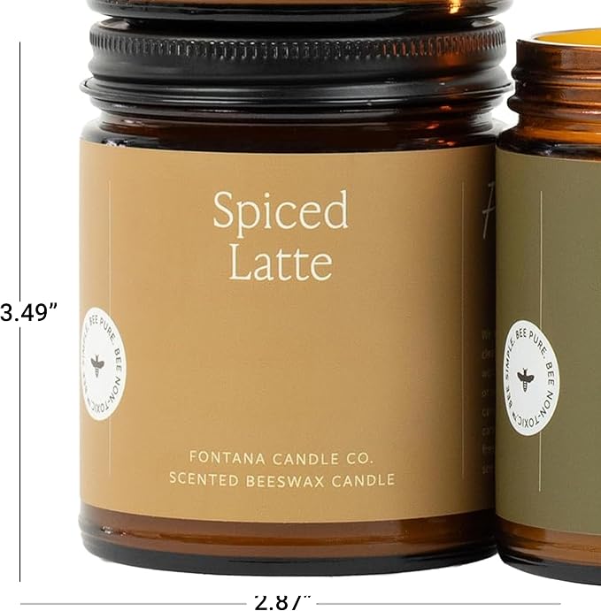 Fontana Candle Co Wood Wick Beeswax Jar Candle, Fall Candle Bundle – Made Safe with Coconut Oil & Pure Essential Oils – 35+ Hrs Clean Burn, Long Lasting and Non-Toxic Candles for Home & Room Decor