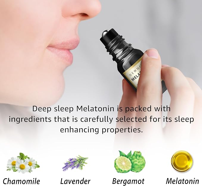 Melatonin Deep Sleep Essential Oil Roll On Calming Aromatherapy Stick Lavender Bergamot Frankincense Chamomile Relaxation Anti Stress Gifts Women Men
