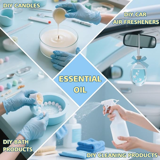 Essential Oil Set – 6 * 4 oz (120 ml) – Lavender, Peppermint, Lemon, Sweet Orange, Tea Tree, Eucalyptus – for Diffuser, Home Fragrance, Cleaning, Yoga, DIY Soap, Candles, Gift – GV77ZF
