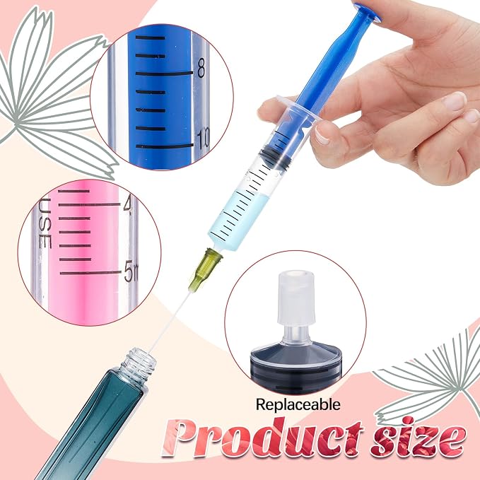Geiserailie 6 Packs 5ml 10ml Perfume Refill Tools Kit, Perfume Syringe Refill Set with Plastic Tube, Mini Fragrance Transfer Tool for Travel Refillable Liquid, Cologne Fragrance Refilling (Rainbow)