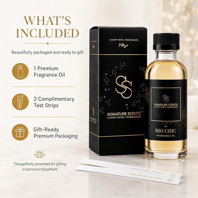 Luxury Hotel Diffuser Oil for Hotels and Homes - Aromatherapy Oils for use with an Essential Oil Diffuser at Home - Fragrance-Scent Diffuser Oil Blend (Rio Chic) 4.05fl oz (120ml)