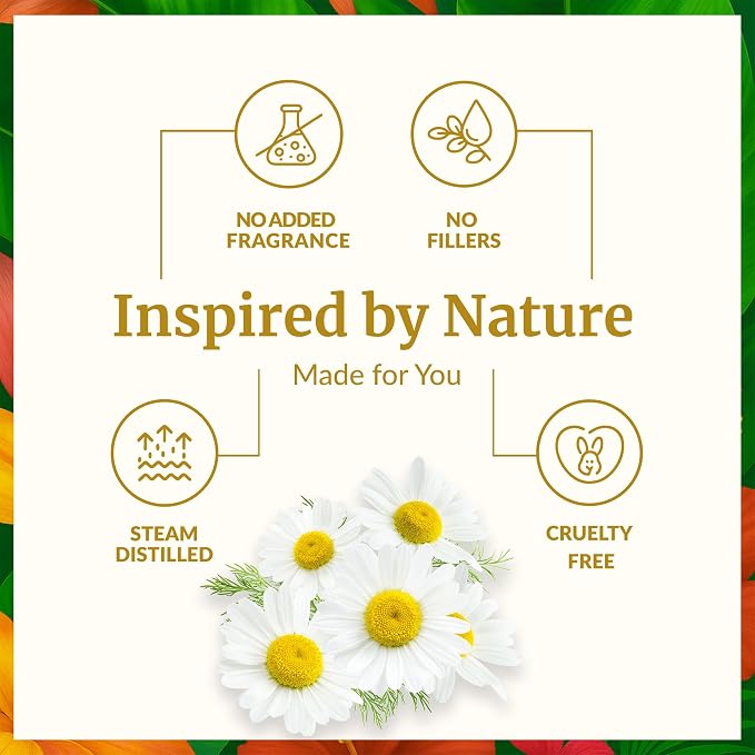 SVA Chamomile Essential Oil – 1/3 Fl Oz – 100% Natural Chamomile Oil - for Diffuser, Hair Care, Face, Skin Care, Aromatherapy, Scalp and Body Massage, Soap and Candle Making
