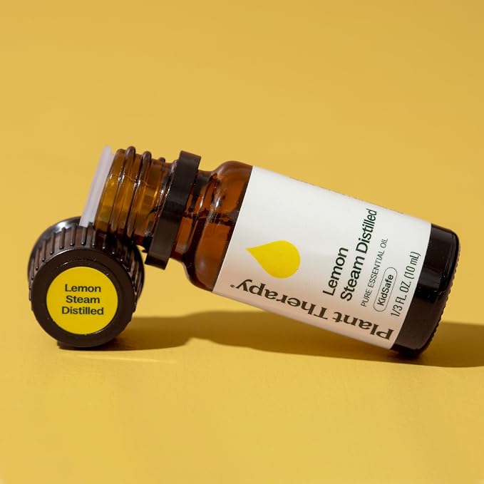 Plant Therapy Steam Distilled Lemon Essential Oil 30 mL (1 oz) 100% Pure, Undiluted, Aromatherapy, Immune Support, Fresh, Clean Scent