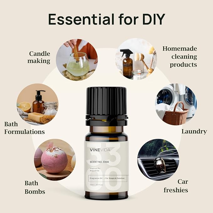 VINEVIDA [0.33oz] Scent No.1204 Fragrance Oil - Made in USA Candle Scents - Natural Candle Fragrance Oil