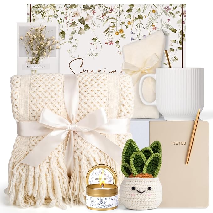 Mothers Day & Birthday Gifts for Women, Gift Baskets for Women, Self Care Gifts Care Package, Thank You, Get Well, Sympathy Inspirational Friendship Gifts Box for Mom, Grandma,Sister,Friends,Girls