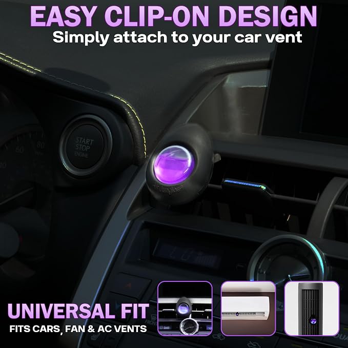 Air Jungles Car Air Freshener Vent Clip 3 Count (Pack of 2), Lavender Scent, 4 ml Each, Long-Lasting Car Odor Eliminator, Easy Clip-On Design, Up to 180 Days Freshness for Cars, Trucks, and SUVs