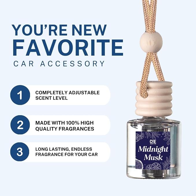 C&E Craft Co Hanging Car Air Freshener Diffuser 2 Pack, Long Lasting Fragrance Oil Car Freshener, Glass Bottle Auto Air Freshener, Made in USA (Sugar Cookie)