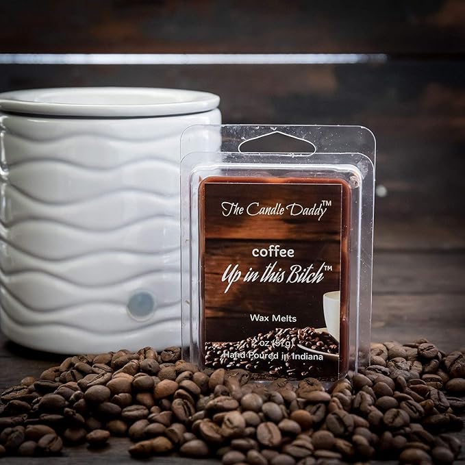 The Candle Daddy Coffee Up in This Bitch- Coffee Scented- Maximum Scent Wax Cubes/Melts- 1 Pack -2 Ounces- 6 Cubes
