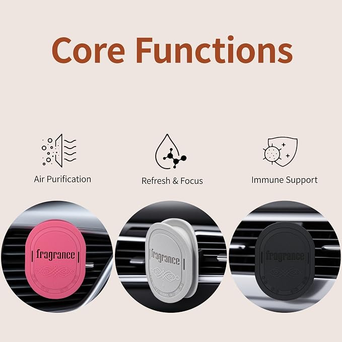 Strong Scent Car Air Freshener, Car Diffuser, Made from Natural Essential Oils, Slow Emission & Long Lasting, Refresh & Air Purifying, Non-toxic, Replaceable, SDS/SGS Certified, 1 Pack