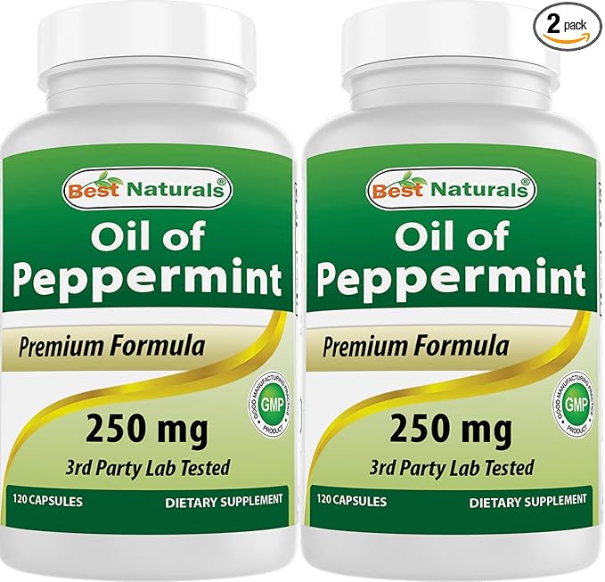 Best Naturals Peppermint Oil 250 mg 120 Capsules (120 Count (Pack of 2))