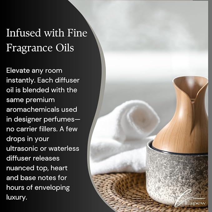 Lapew Eucalyptus Mint Harmony Waterless Diffuser Oil | Fragrance Oil for Nebulizer & Cold Air Diffusers | Scented Home Oil | 0.34 fl oz