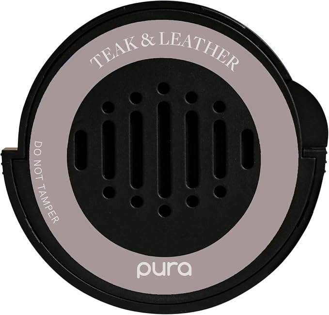 Pura Car Scent Refill - Fragrance for Pura Car Diffuser - Clean & Safe Luxury Diffuser Scent - Long-Lasting Fragrance for 30 Days of Aroma - Teak & Leather