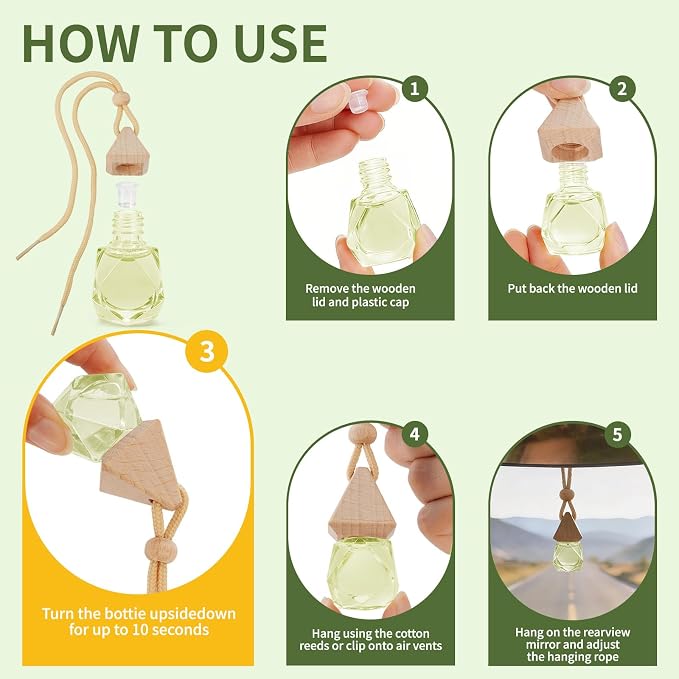 Car Air Freshener Diffuser 2 Pack Hanging Air Freshener Diffuser - Jasmine Cedar Breeze Scent Car Fresheners 120 days Long Lasting Vent Clip 0.27 oz Each Air Fresheners Gifts for Women Birthday