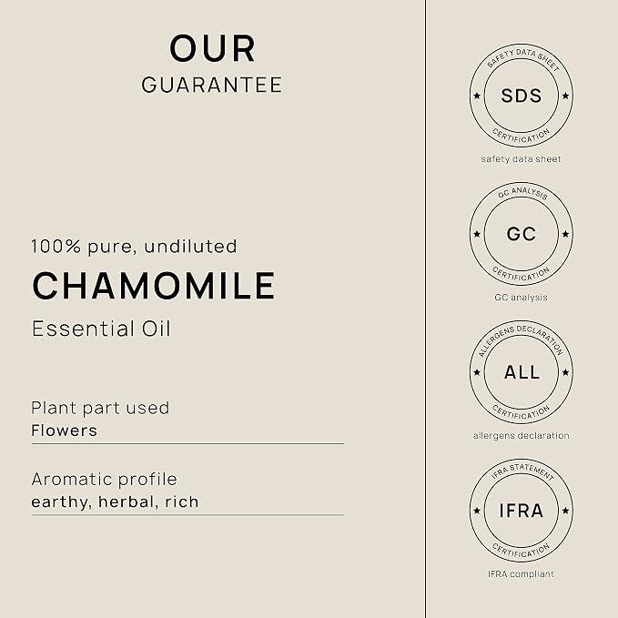 VINEVIDA Chamomile German Essential Oil 32 oz - Undiluted Chamomile Oil 32 oz - Chamomile Candle Oil Scent - DIY Candle Scents for Candlemaking - Bulk Essential Oil for Soap Making Safe for Skin