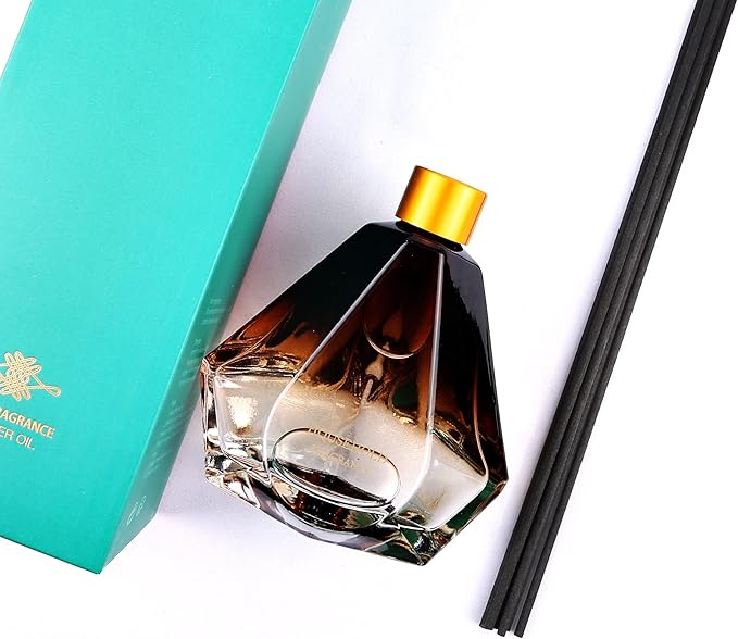Reed Diffuser Set Gardenia Scent for Bathroom Accessories Shelf Decor & Air Fresheners, Sticks Defusers with 3.4 fl oz Essential Oils | Home Fragrance House Office Decor & Essentials