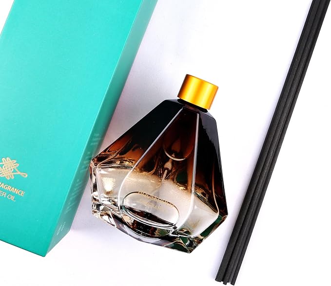 Reed Diffuser Set White Jasmine Scent for Bathroom Accessories Shelf Decor & Air Fresheners, Sticks Defusers with 3.4 fl oz Essential Oils | Home Fragrance & Essentials