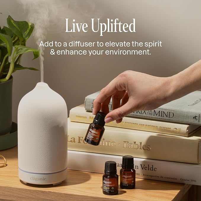 Cliganic Sleep Surrender Organic Essential Oil Blend 0.51 Fl Oz – Carefully Crafted with Vetiver, Lavender, Frankincense, Clary Sage, Ylang Ylang, Marjoram & Spearmint – Calming Aromatherapy Oil