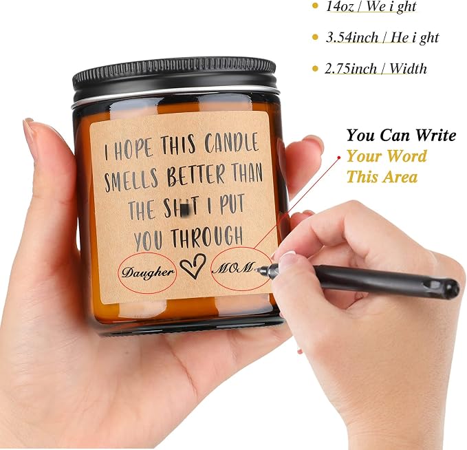 Candle - English Pear&Freesia Scented Jar Candle - Funny Mom Dad Gifts - Multi-purpose Occasion