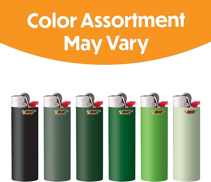 BIC Maxi Pocket Lighters, Safe and Reliable, Long-Lasting Pocket Lighters for Everyday Use, Green, 12-Pack