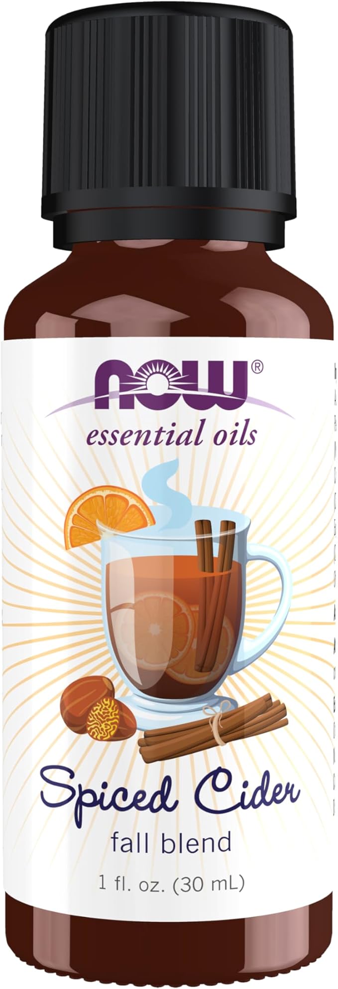 NOW Foods Essential Oils, Spiced Cider Oil Blend, Citrus Spice Scent With Warm and Comforting Attributes, 1-Ounce